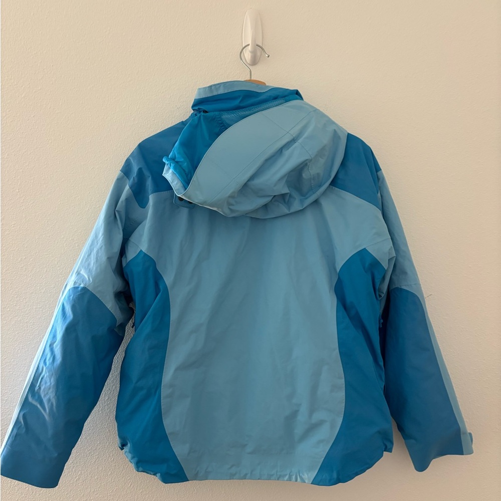 L.L.Bean Blue Hooded Rain Jacket Appears To Be The Weather Challenger 3-In-1 View 2